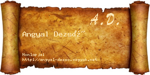 Angyal Dezső névjegykártya