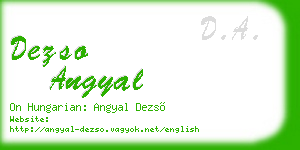 dezso angyal business card